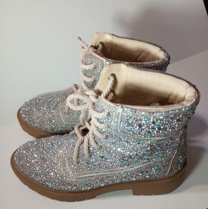Betsey Johnson Hudson Rhinestone Combat Boots SZ 8